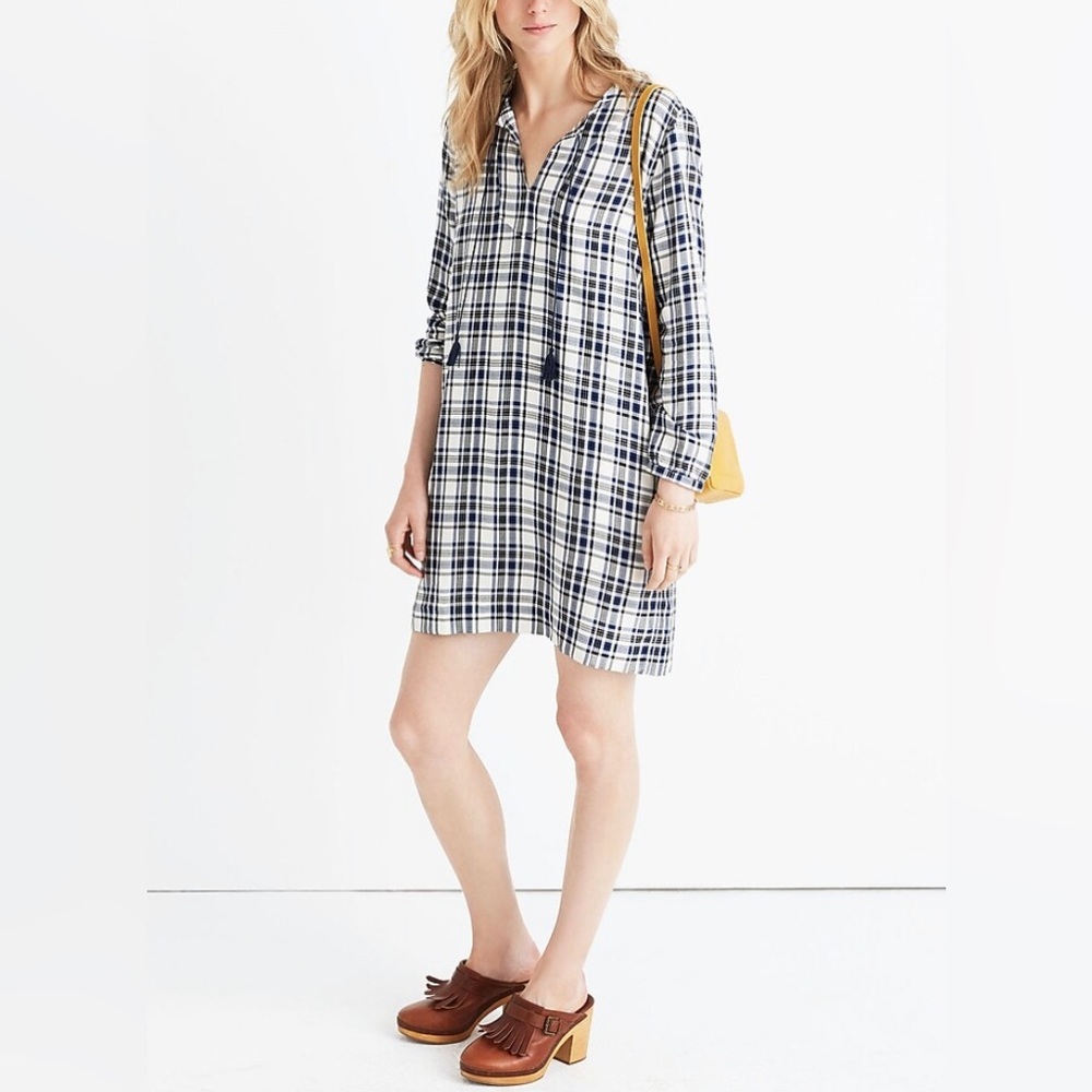 Madewell Plaid Artistic Tunic Dress NWOT